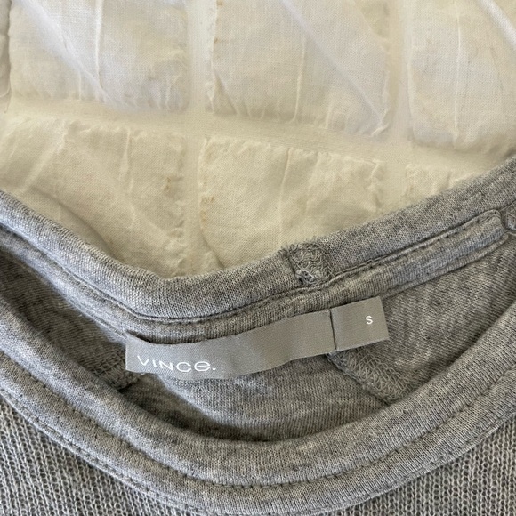 Vince gray double textured long sleeve top - Picture 4 of 7